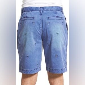 True Grit Martini Shorts Blue Embroidered Size 34